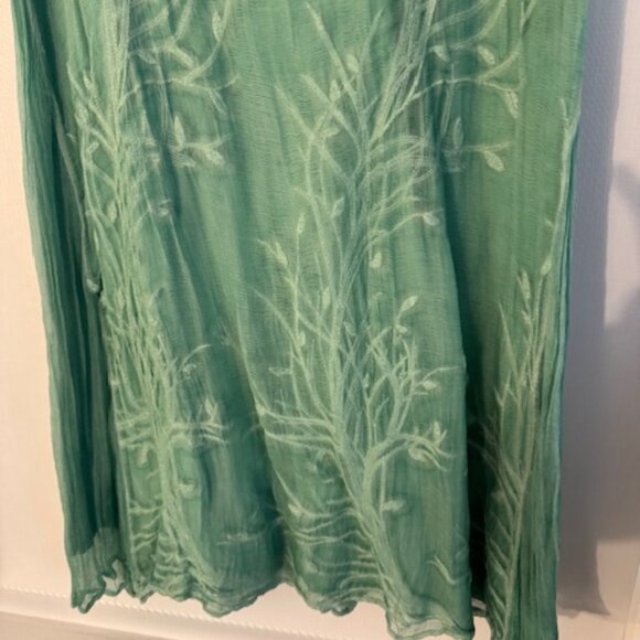 Mint Green Embroidered Dress - Picture 3 of 4